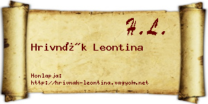Hrivnák Leontina névjegykártya